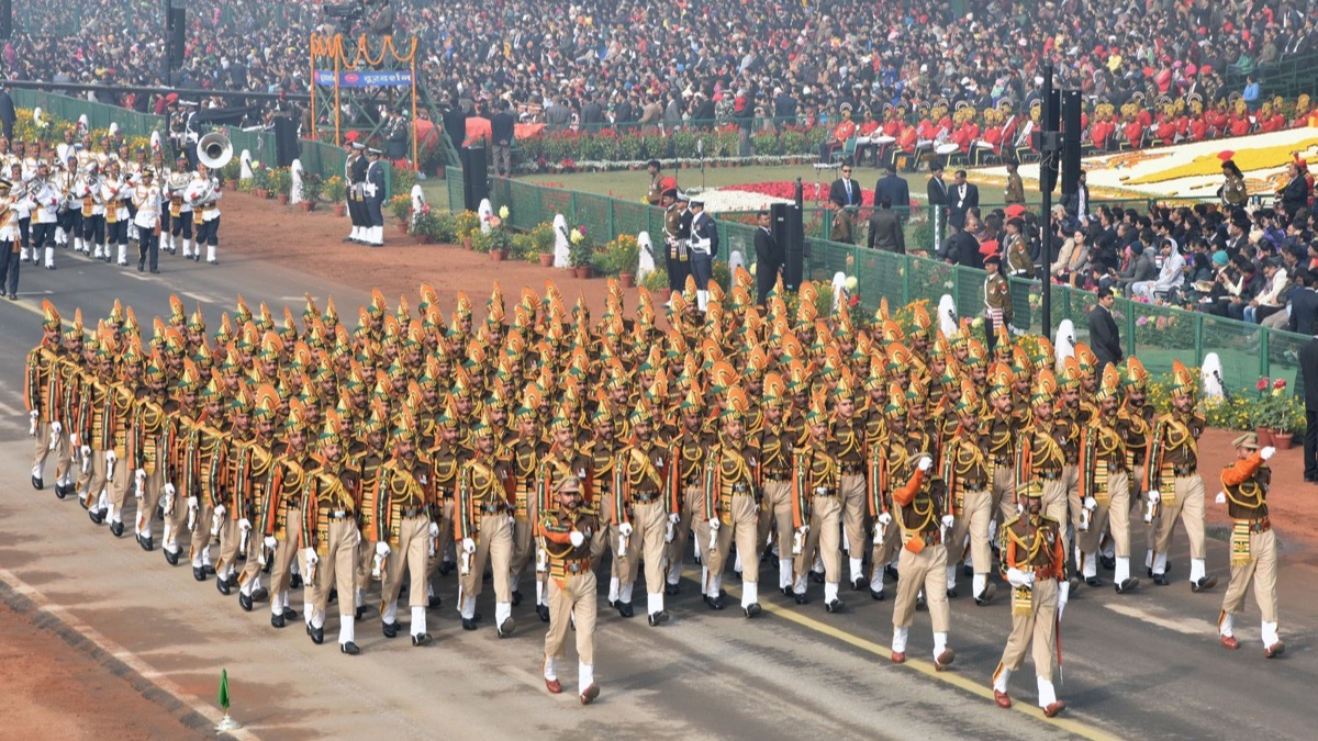 The Indo-Tibetan Border Police marching contingent in the Republic Day parade